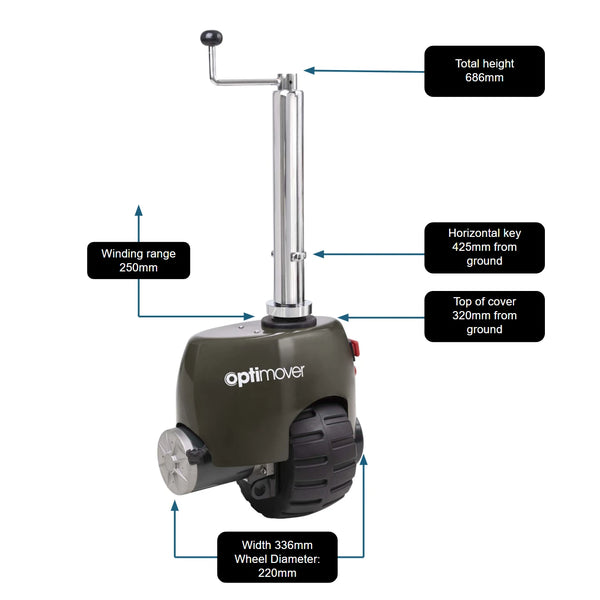 Optimover V3 Remote Control Jockey Wheel